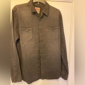 Mens classic Levi standard fit western shirt black size M